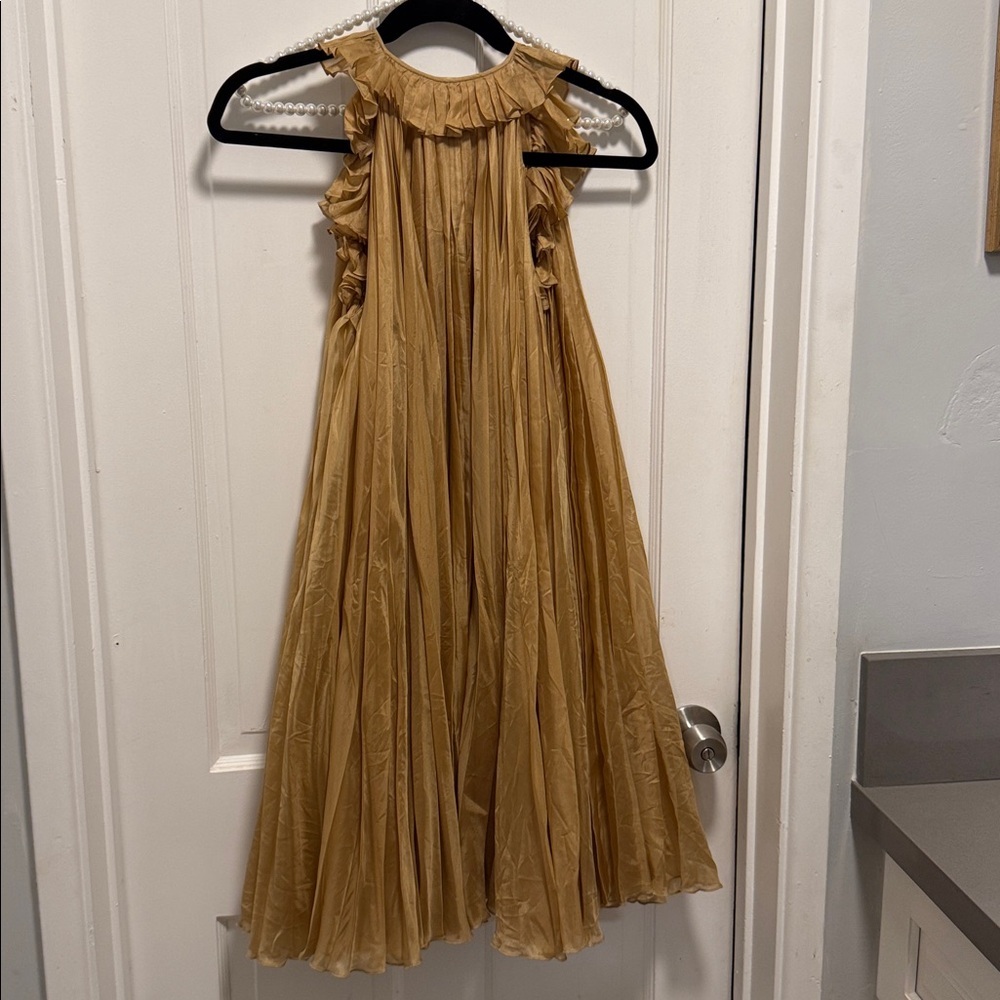 Chloe Gold Ruffled Dress - Picture 3 of 4